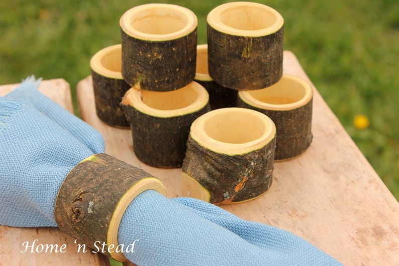 Set of 8 Branch Napkin Rings Holders Wedding Decor Log Etsy