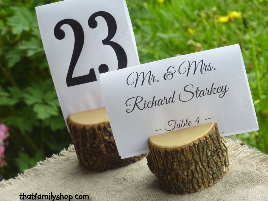 Rustic Wedding Log Table Number Stand Place Card Setting Etsy