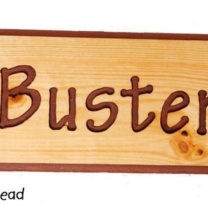 Customize Your Sign Engraved Wood Name, Pet Animal Stall Name Signs Wood Dog House Plaque image 2