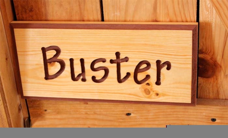 Customize Your Sign Engraved Wood Name, Pet Animal Stall Name Signs Wood Dog House Plaque image 4