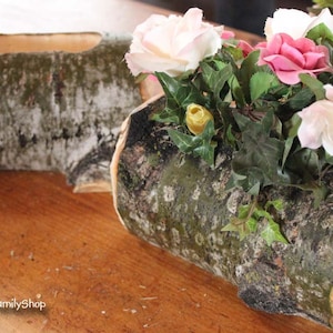 Log Flower Vase Rustic Wedding Table Centerpiece Decoration image 1