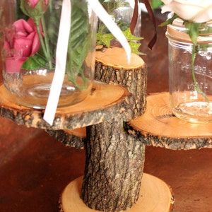 3-Tiered Rustic Wedding Decor Tree Mason Jar / Candle Stand Table Center Piece Holder image 5