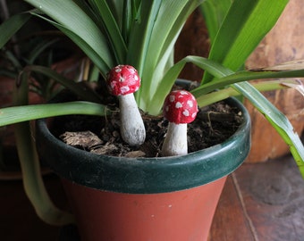 Tiny Mushrooms (Set of 2) Houseplant Garden Decor Mother's Day Gift Set!