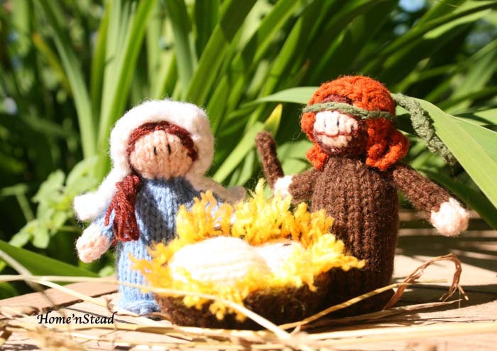 Knitted Christmas Nativity Set of Three Holy Family People Etsy