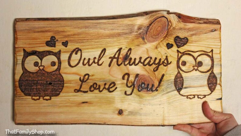 Owl Plaque, Cute Rustic Personalized Wall Gift Art Gifts for Him Her - Etsy