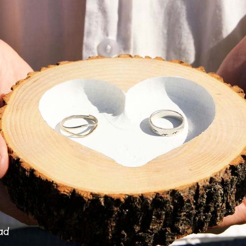 Log pillow Ringbearer Ring Holder Display White Etsy