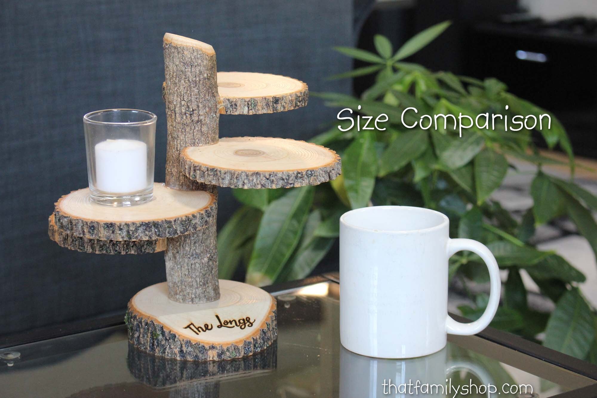 Custom Name Engraved Display Stand, Tiered Log Stand Personalized ...