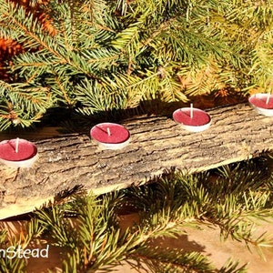 Log Candle Holder Rustic Wedding Woodsy Table Decor, Bridesmaids Gifts Favors, Centerpiece Setting Display image 4