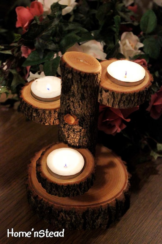 Rustic Candle Holder Centerpiece 7