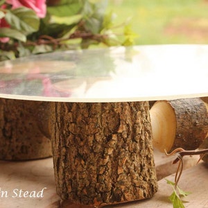 Rustic Wedding Cake Stand Table Decoration Ash Wood Stand Cupcake Tray Party Favors image 5