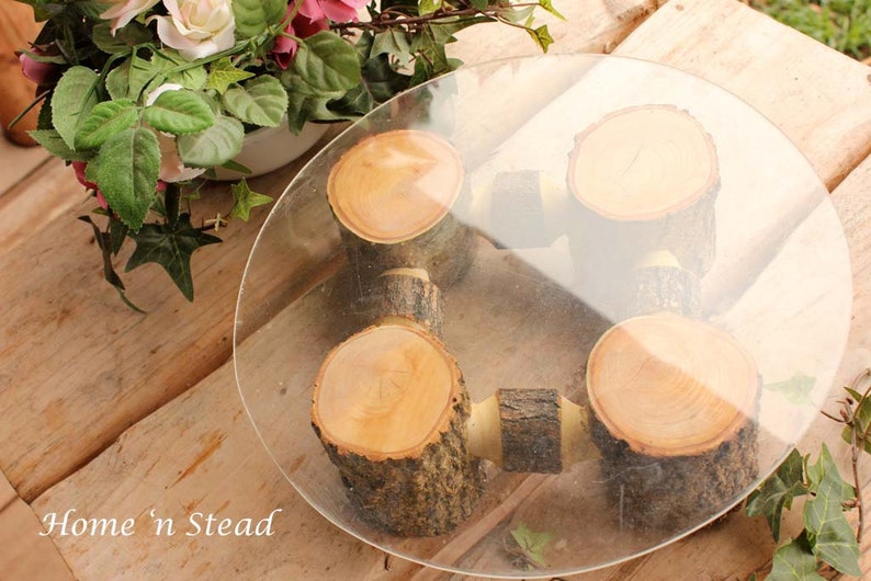 Rustic Wedding Cake Stand Table Decoration Ash Wood Stand Cupcake Tray Party Favors image 2