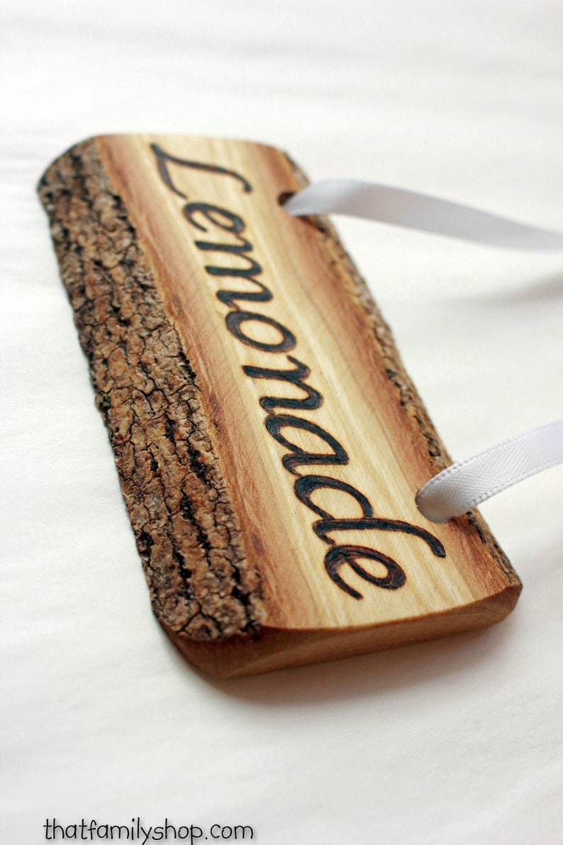 Custom Gift Tags, Rustic Placecard Tag Marker, Engraved Wood Sign with Ribbon, Personalized Drink Party Favors, Twine or Ribbon image 7