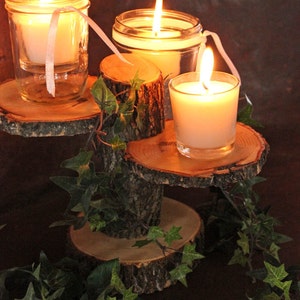 3-Tiered Rustic Wedding Decor Tree Mason Jar / Candle Stand Table Center Piece Holder image 4