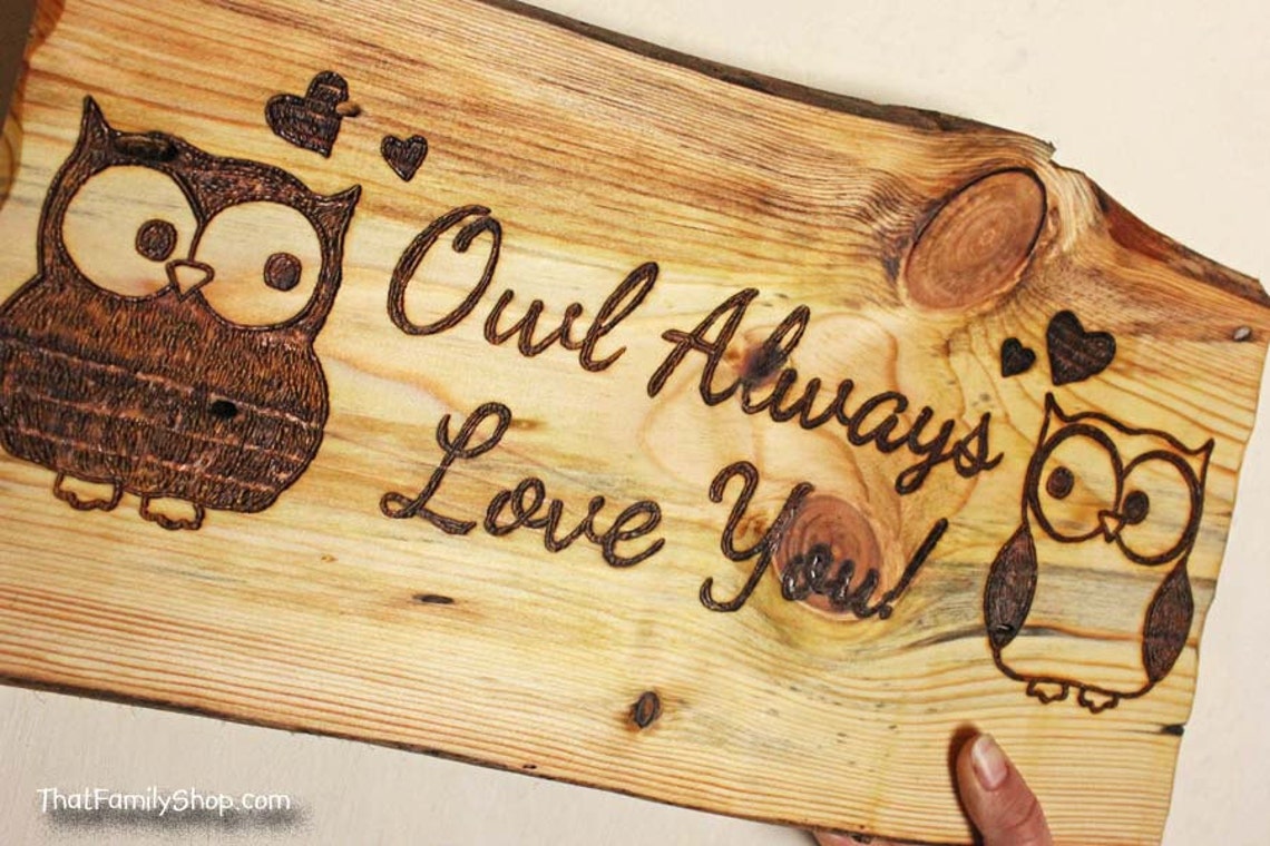 Owl Plaque, Cute Rustic Personalized Wall Gift Art Gifts for Him Her - Etsy