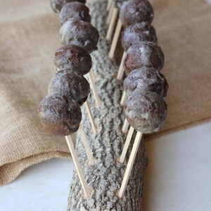 Cake Pop Holder, Rustic Log Party Cake Stand Display, Party Decor, Cakestand Rustic Bark, Burlap Table Centerpiece Treat Stand Organizer image 6