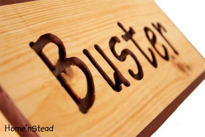 Customize Your Sign Engraved Wood Name, Pet Animal Stall Name Signs Wood Dog House Plaque image 3