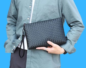 Zachte leren aktetas herentas met grote capaciteit