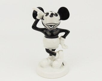 Figura de porcelana TOP Rara Vintage 1932 de Mickey Mouse de Rosenthal saludando a Disney