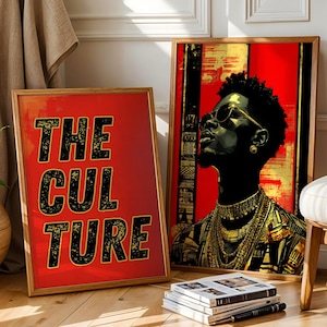 Schwarzer Mann Wandkunst 2er-Set Drucke, Afroamerikanermann Kunst, Schwarze Porträtkunst, Die Kultur Digitales Poster, Afrikanisches Volkskunstdruck