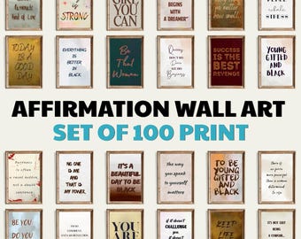 Affirmation Wall Art Bundle, Motivational Quotes Print, Positive Affirmation Poster Set, Inspirational Wall Decor, Mindfulness Art Digital