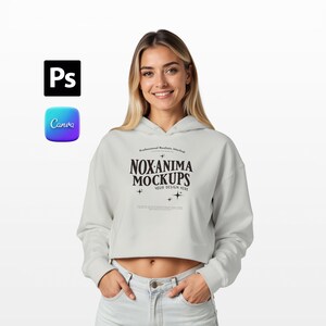 Cropped Hoodie Mockup: Independent Trading Company PSD File (Digital Download)