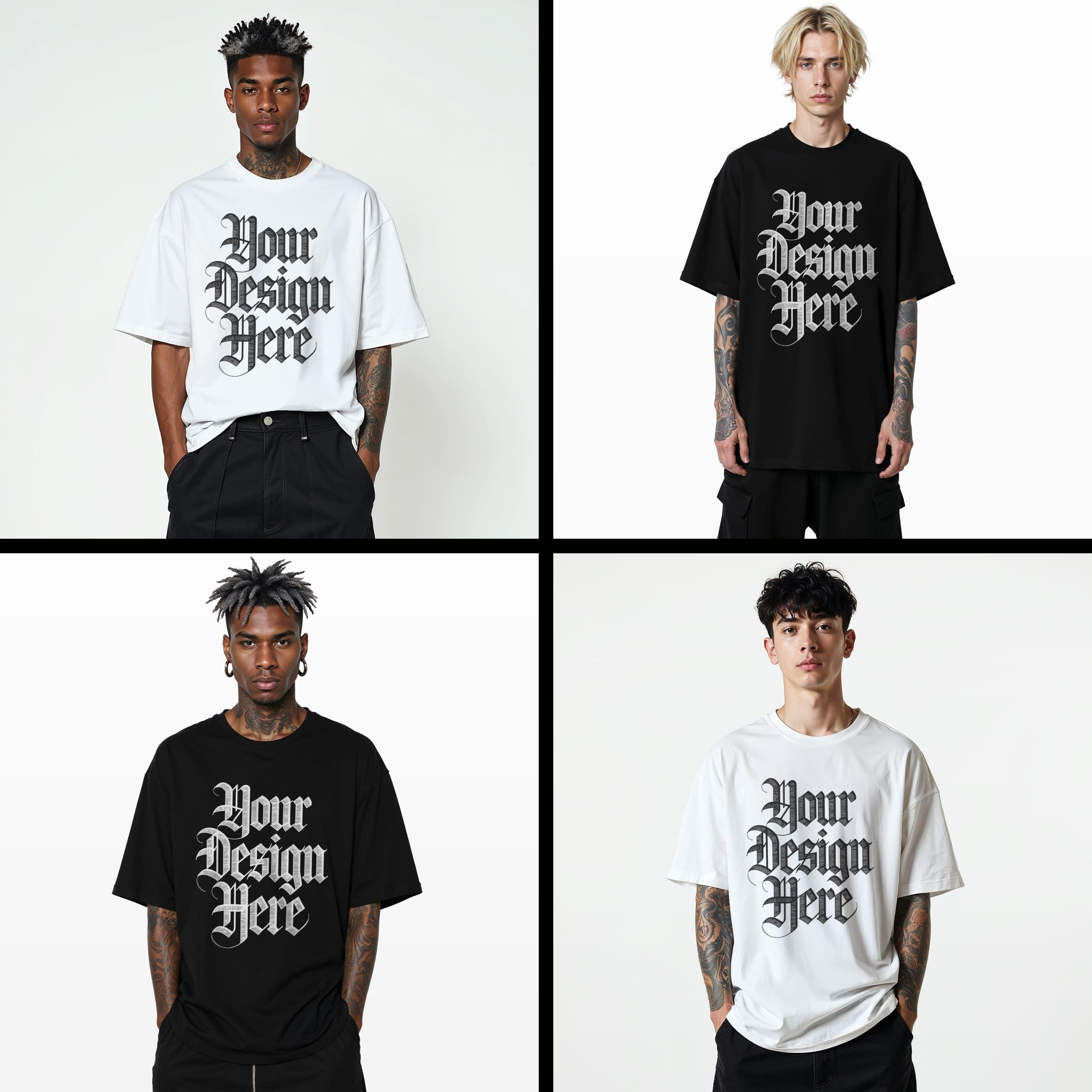 Oversize T-shirt Mockup Bundle: Men's Streetwear, 20 PSD + JPG - Etsy