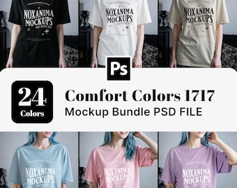 Comfort Colors 1717 T-Shirt Mockup Bundle: 24 Farben (PSD Digital Download)