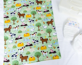 Changing Pad - Farm Animals - Waterproof - 4 sizes available - ready to ship