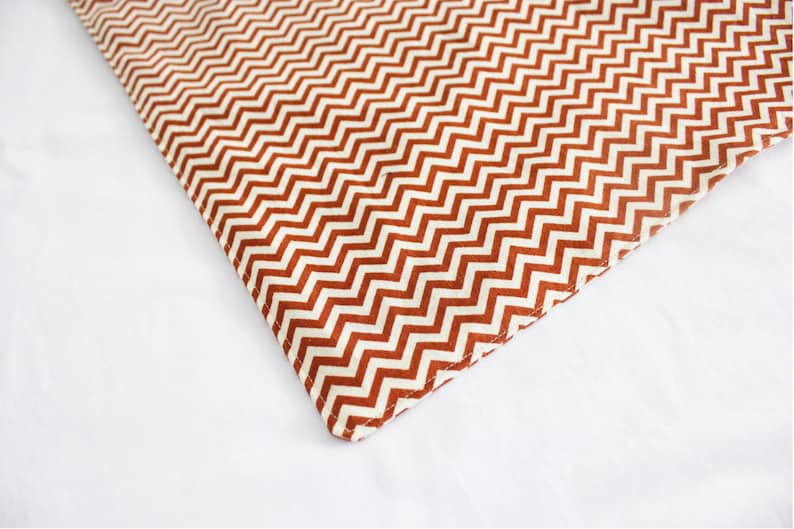 Orange Chevron Waterproof Changing Pad large size