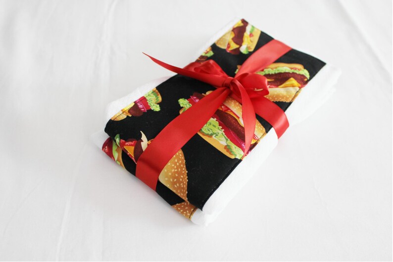 Hamburger Burp Cloths Set of 2 image 2