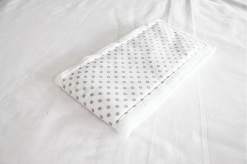 Grey and White Polka Dot Baby Burp Cloth image 1