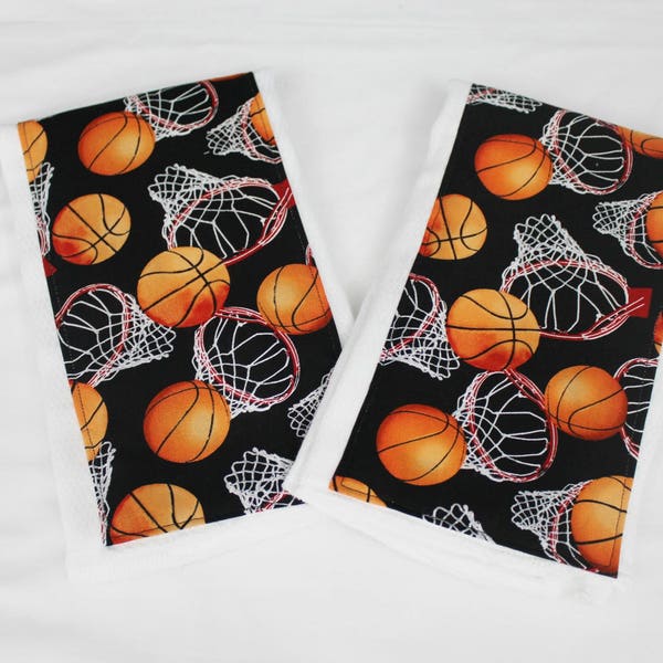 Basketball Hoops Baby Burp Cloths - Set of 2