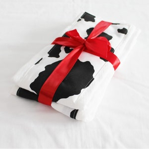 Cow Print Baby Burp Cloths Set of 2 image 2