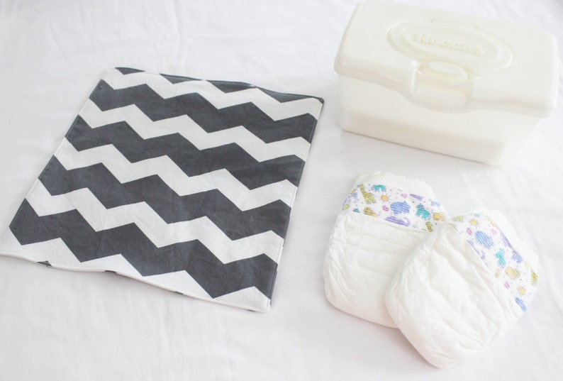 Grey and White Chevron Waterproof Changing Pad Small Etsy