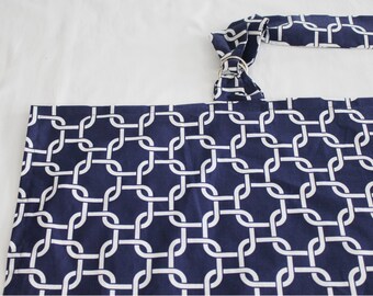 Navy Chain Link Nursing Cover with optional boning and pocket