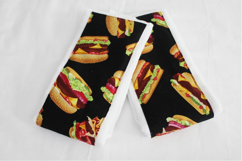 Hamburger Burp Cloths Set of 2 image 3