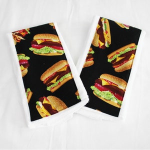 Hamburger Burp Cloths Set of 2 image 1
