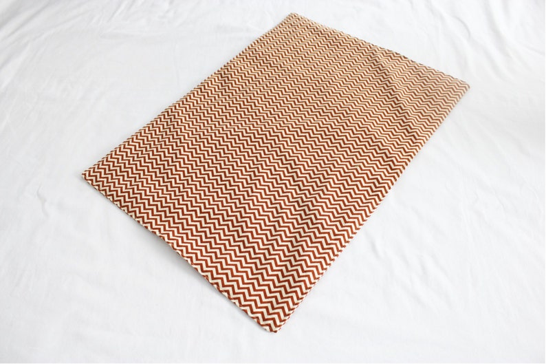 Orange Chevron Waterproof Changing Pad large size