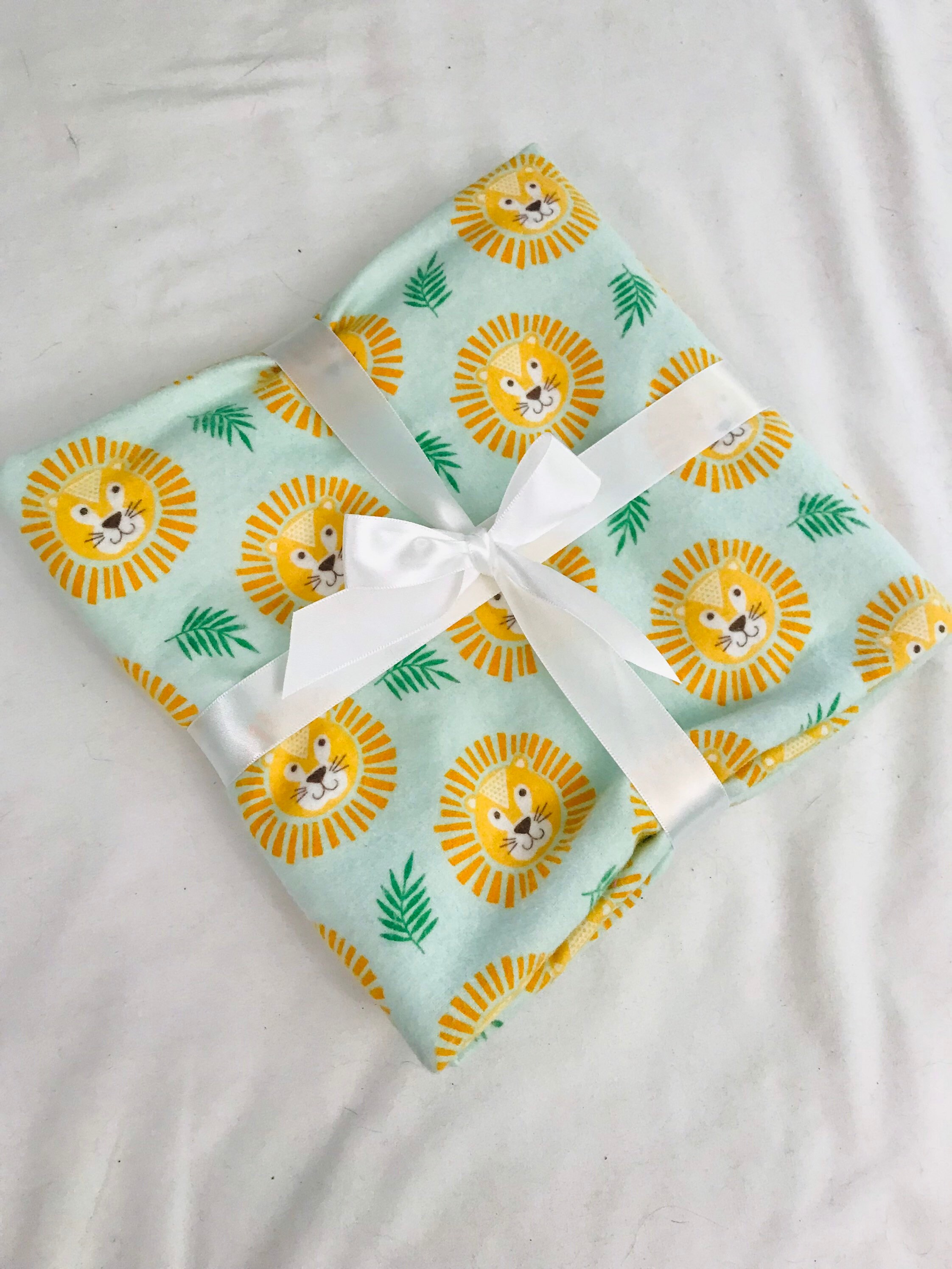4-Pack Flannel Receiving Blankets - Lion Print, 28x28 Inch, 100% Cotton Baby Blankets