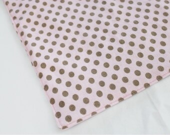 Pink and Tan Dot Waterproof Changing Pad - 4 sizes available - ready to ship