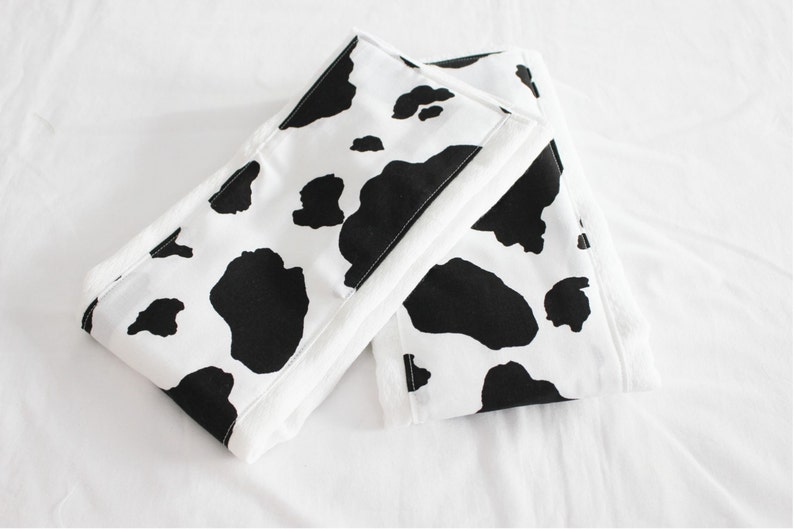 Cow Print Baby Burp Cloths Set of 2 image 1