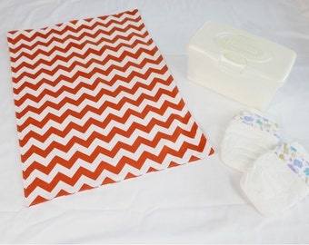 Dark Orange Chevron Waterproof Changing Pad - 4 sizes available - ready to ship