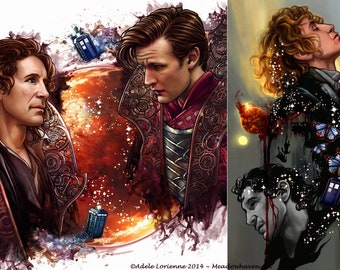 Impresión de arte Doctor Who Octavo y Undécimo Doctores Gallifrey