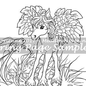 A Meadowhaven Fantasy Coloring Page Download: "Curiosity"