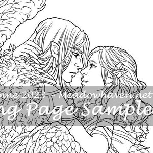 A Meadowhaven Fantasy Coloring Page Download: "Close To You"