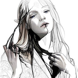 Original fantasy art print: &quot;Melancholy&quot;