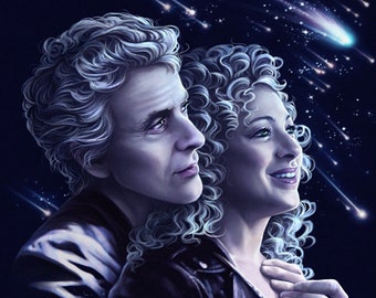 Doctor Who art print Twelve River "Stargazing"