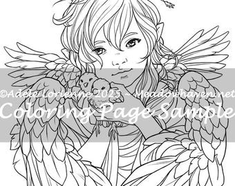 A Meadowhaven Fantasy Coloring Page Download: "Birds of a Feather"