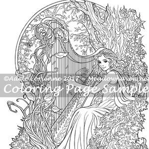 A Meadowhaven Fantasy Coloring Page Download: "Spring Song"