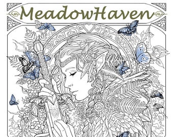 MeadowHaven Fantasy Art Coloring Book -DIGITAL PDF COPY-
